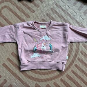 Baby kids Pink Relaxed Fit Hoodie with Graphic Accents